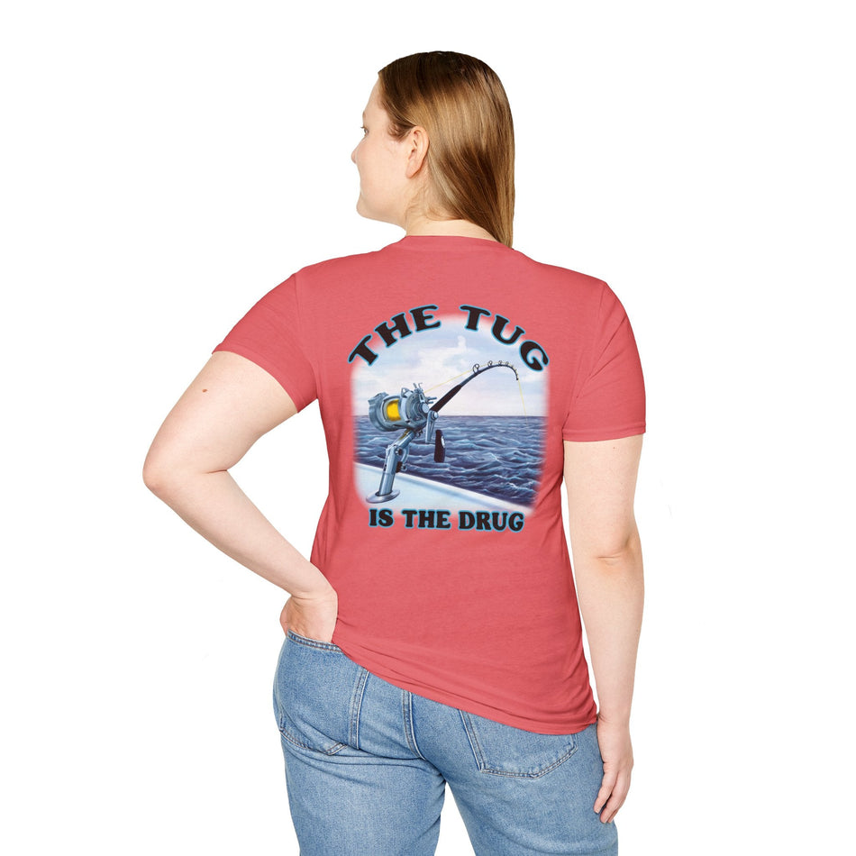 The Tug Is The Drug™ Fishing Enthusiast Unisex Softstyle T-Shirt | Coastal Vibes, Gift for Fishermen, Casual Wear, Outdoor Apparel, Beach Day - Get Tight Gear
