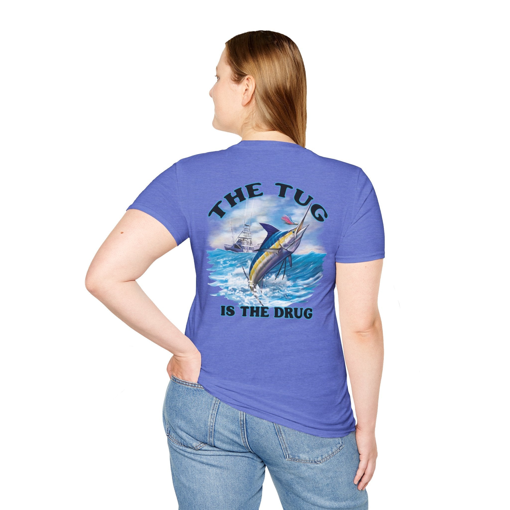The Tug Is The Drug™ Fishing Enthusiast Unisex Softstyle T-Shirt | Coastal Vibes, Gift for Fishermen, Casual Wear, Outdoor Apparel, Beach Day - Get Tight Gear