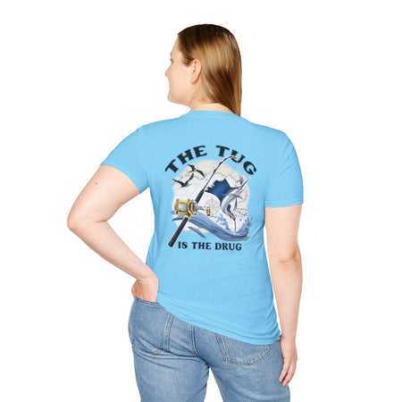 The Tug Is The Drug™ Fishing Enthusiast Unisex Softstyle T-Shirt | Coastal Vibes, Gift for Fishermen, Casual Wear, Outdoor Apparel, Beach Day - Get Tight Gear