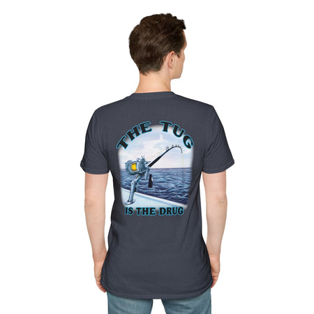 The Tug Is The Drug™ Fishing Enthusiast Unisex Softstyle T-Shirt | Coastal Vibes, Gift for Fishermen, Casual Wear, Outdoor Apparel, Beach Day - Get Tight Gear