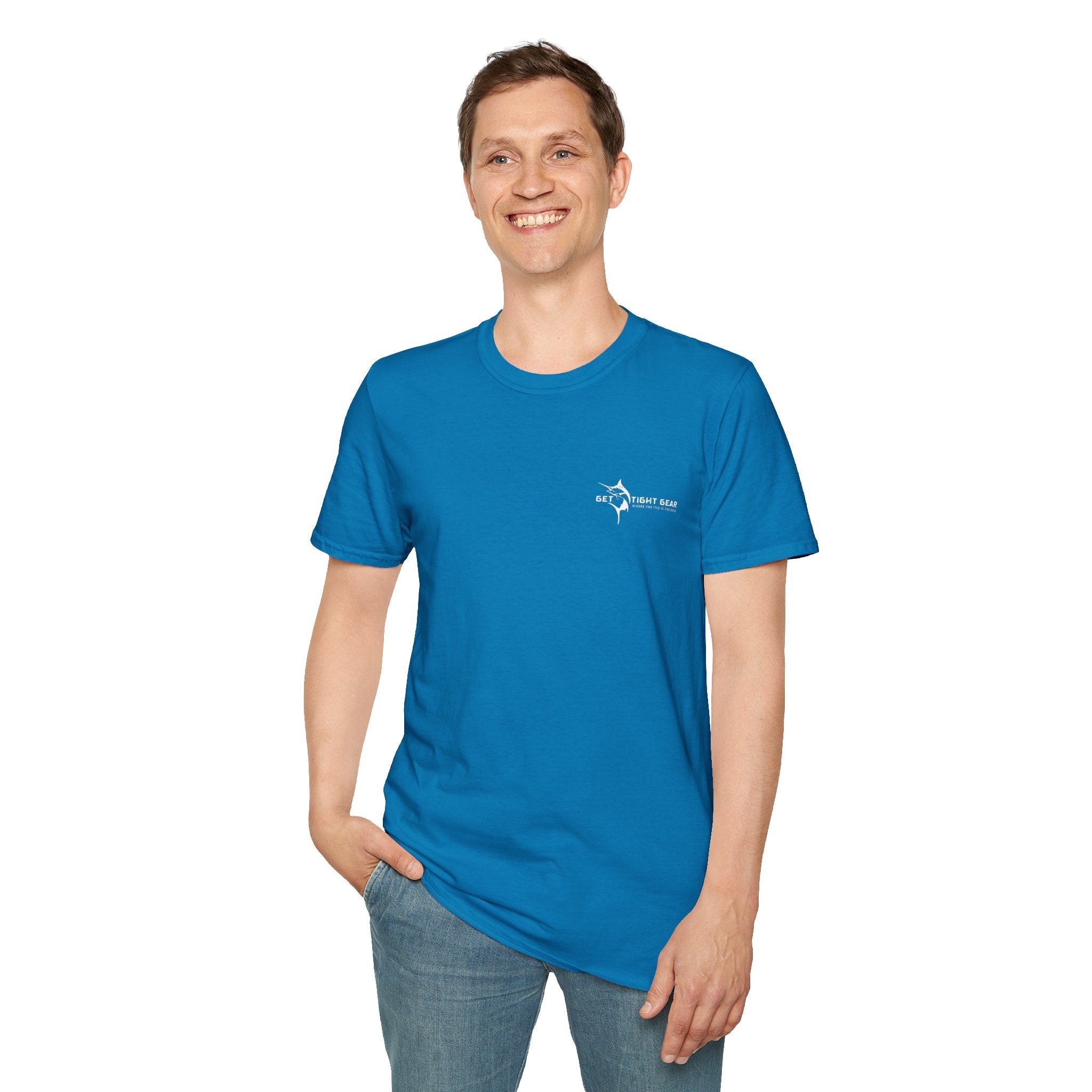 The Tug Is The Drug™ Fishing Enthusiast Unisex Softstyle T-Shirt | Coastal Vibes, Gift for Fishermen, Casual Wear, Outdoor Apparel, Beach Day - Get Tight Gear
