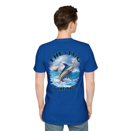 The Tug Is The Drug™ Fishing Enthusiast Unisex Softstyle T-Shirt | Coastal Vibes, Gift for Fishermen, Casual Wear, Outdoor Apparel, Beach Day - Get Tight Gear