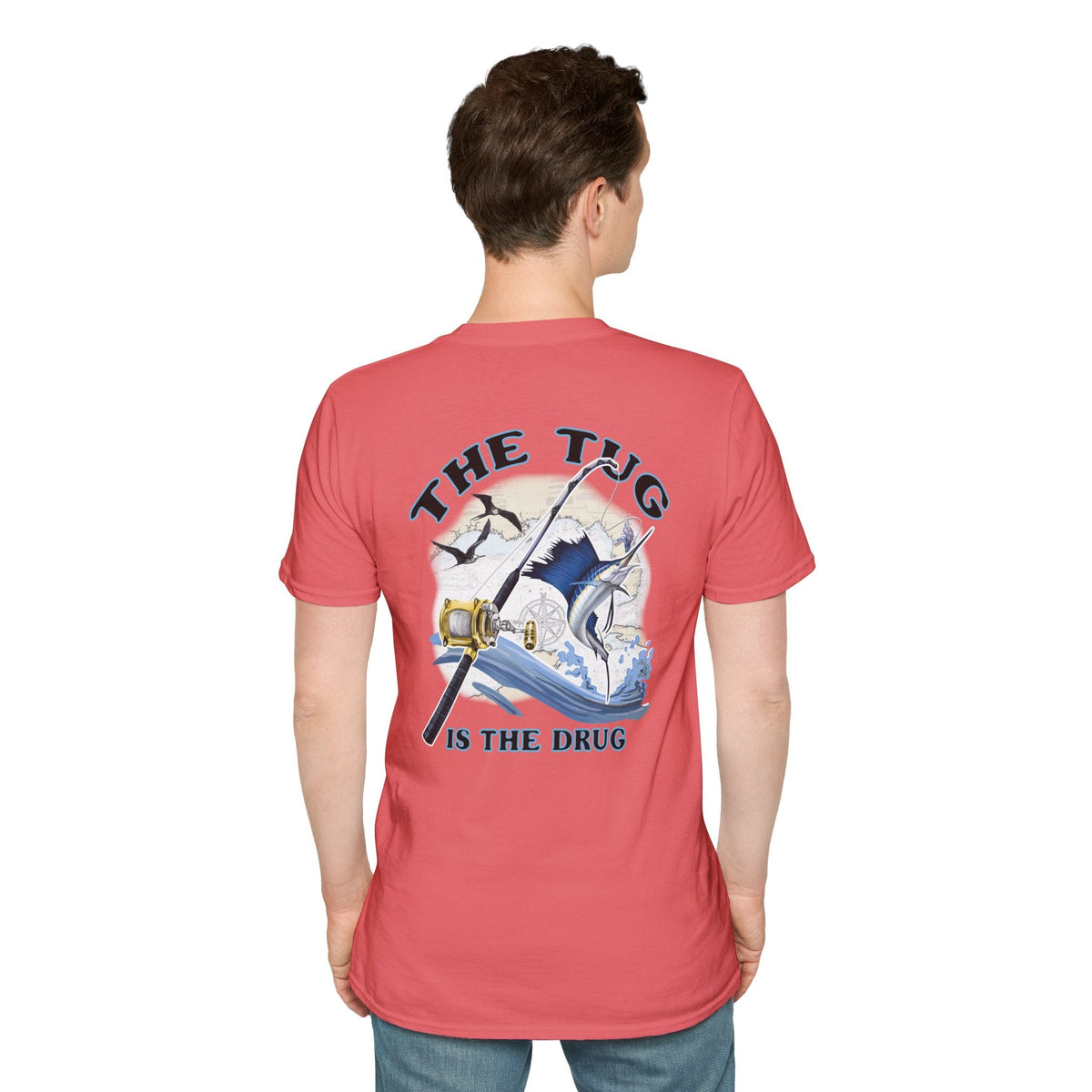 The Tug Is The Drug™ Fishing Enthusiast Unisex Softstyle T-Shirt | Coastal Vibes, Gift for Fishermen, Casual Wear, Outdoor Apparel, Beach Day - Get Tight Gear