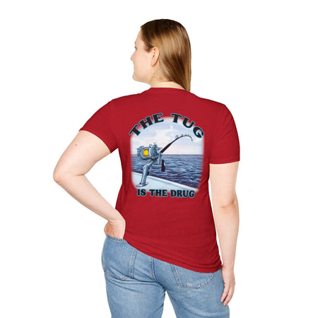 The Tug Is The Drug™ Fishing Enthusiast Unisex Softstyle T-Shirt | Coastal Vibes, Gift for Fishermen, Casual Wear, Outdoor Apparel, Beach Day - Get Tight Gear