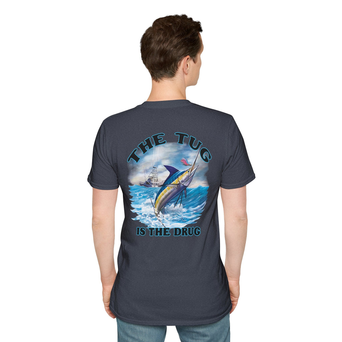 The Tug Is The Drug™ Fishing Enthusiast Unisex Softstyle T-Shirt | Coastal Vibes, Gift for Fishermen, Casual Wear, Outdoor Apparel, Beach Day - Get Tight Gear