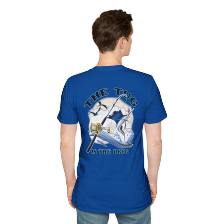 The Tug Is The Drug™ Fishing Enthusiast Unisex Softstyle T-Shirt | Coastal Vibes, Gift for Fishermen, Casual Wear, Outdoor Apparel, Beach Day - Get Tight Gear