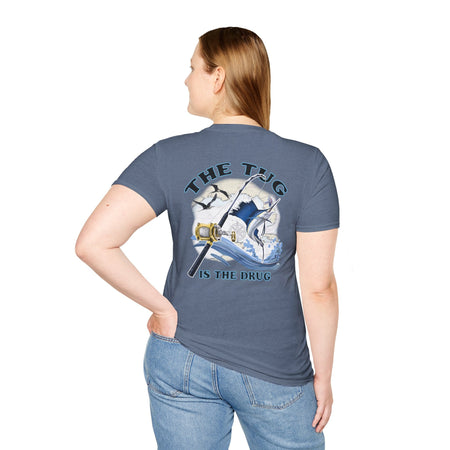 The Tug Is The Drug™ Fishing Enthusiast Unisex Softstyle T-Shirt | Coastal Vibes, Gift for Fishermen, Casual Wear, Outdoor Apparel, Beach Day - Get Tight Gear
