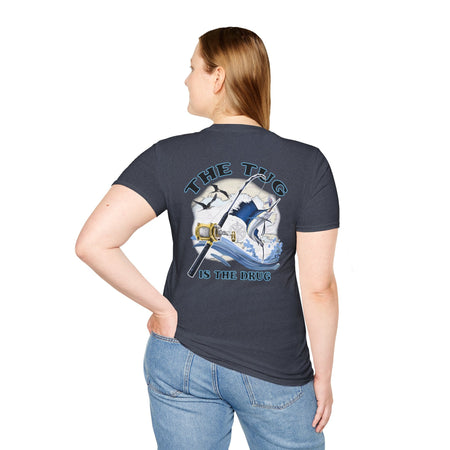The Tug Is The Drug™ Fishing Enthusiast Unisex Softstyle T-Shirt | Coastal Vibes, Gift for Fishermen, Casual Wear, Outdoor Apparel, Beach Day - Get Tight Gear