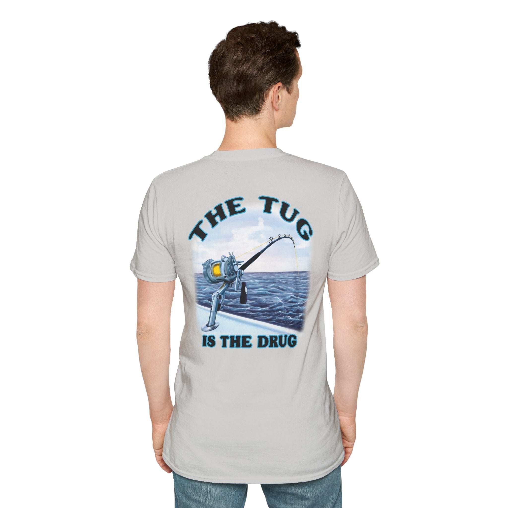 The Tug Is The Drug™ Fishing Enthusiast Unisex Softstyle T-Shirt | Coastal Vibes, Gift for Fishermen, Casual Wear, Outdoor Apparel, Beach Day - Get Tight Gear