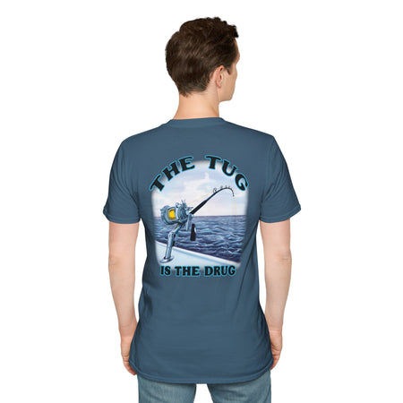 The Tug Is The Drug™ Fishing Enthusiast Unisex Softstyle T-Shirt | Coastal Vibes, Gift for Fishermen, Casual Wear, Outdoor Apparel, Beach Day - Get Tight Gear