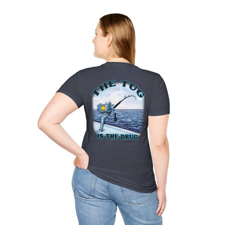 The Tug Is The Drug™ Fishing Enthusiast Unisex Softstyle T-Shirt | Coastal Vibes, Gift for Fishermen, Casual Wear, Outdoor Apparel, Beach Day - Get Tight Gear