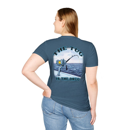 The Tug Is The Drug™ Fishing Enthusiast Unisex Softstyle T-Shirt | Coastal Vibes, Gift for Fishermen, Casual Wear, Outdoor Apparel, Beach Day - Get Tight Gear