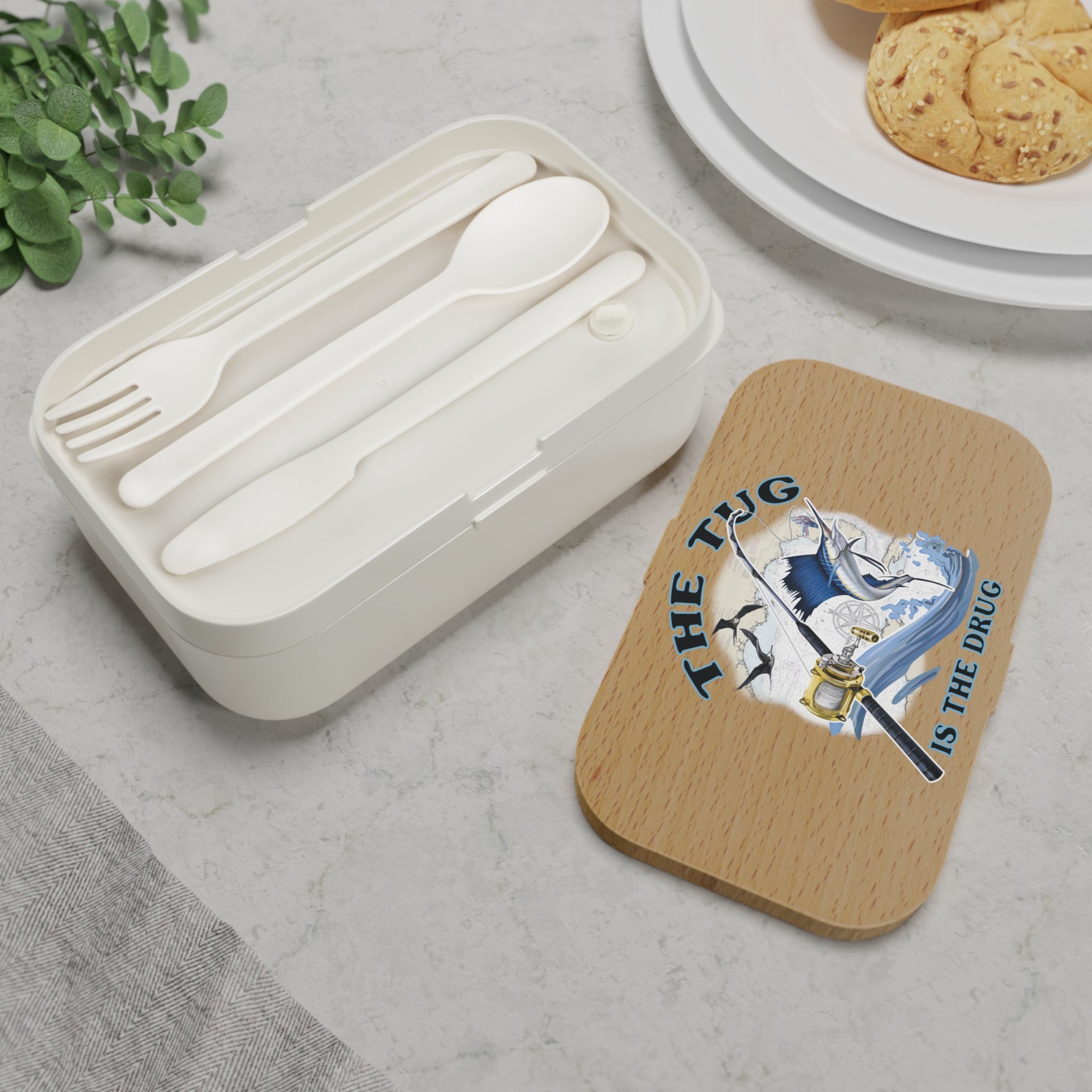 The Tug Is The Drug™ Fishing - Themed Bento Lunch Box, Perfect for Outdoor Adventures, Angler Gift, Meal Prep, Kids Lunch, Eco - Friendly - Get Tight Gear