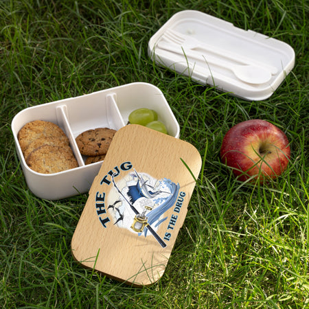 The Tug Is The Drug™ Fishing - Themed Bento Lunch Box, Perfect for Outdoor Adventures, Angler Gift, Meal Prep, Kids Lunch, Eco - Friendly - Get Tight Gear