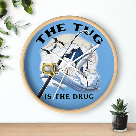 The Tug Is The Drug™ Nautical Wall Clock - Perfect Gift for Anglers - Get Tight Gear