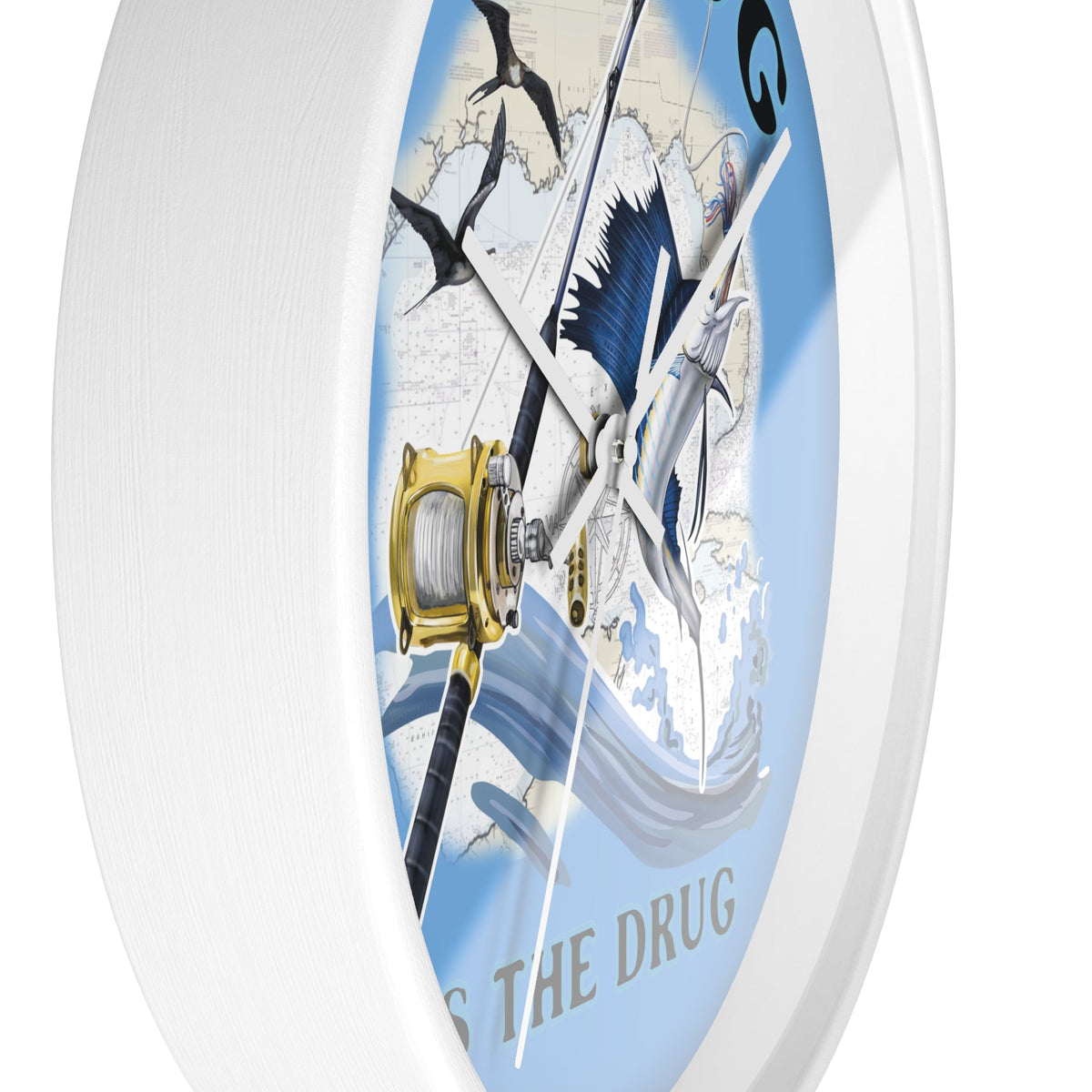 The Tug Is The Drug™ Nautical Wall Clock - Perfect Gift for Anglers - Get Tight Gear