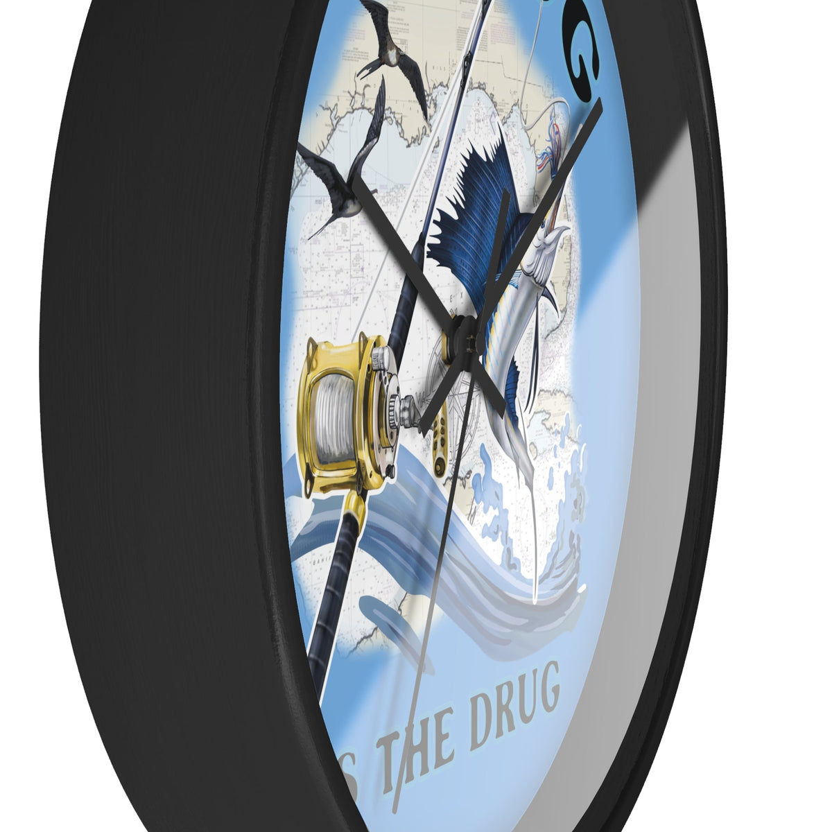 The Tug Is The Drug™ Nautical Wall Clock - Perfect Gift for Anglers - Get Tight Gear