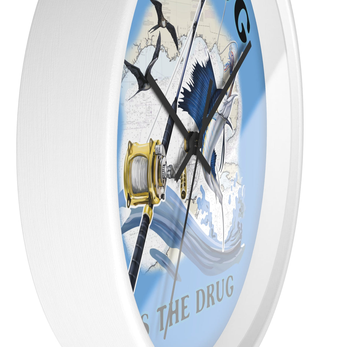 The Tug Is The Drug™ Nautical Wall Clock - Perfect Gift for Anglers - Get Tight Gear