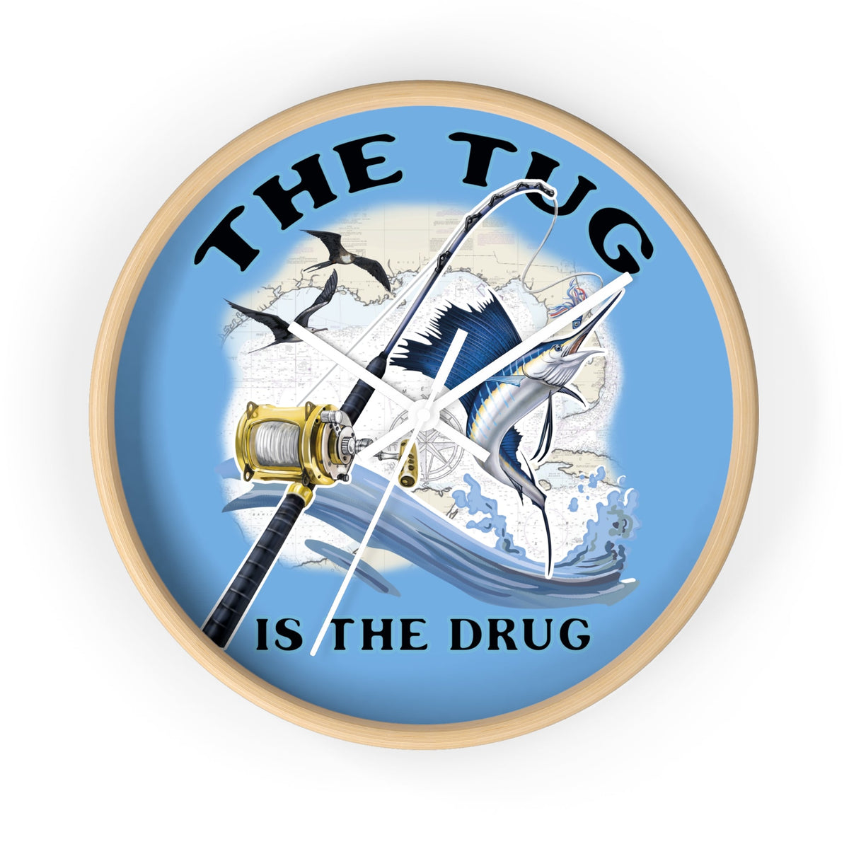 The Tug Is The Drug™ Nautical Wall Clock - Perfect Gift for Anglers - Get Tight Gear