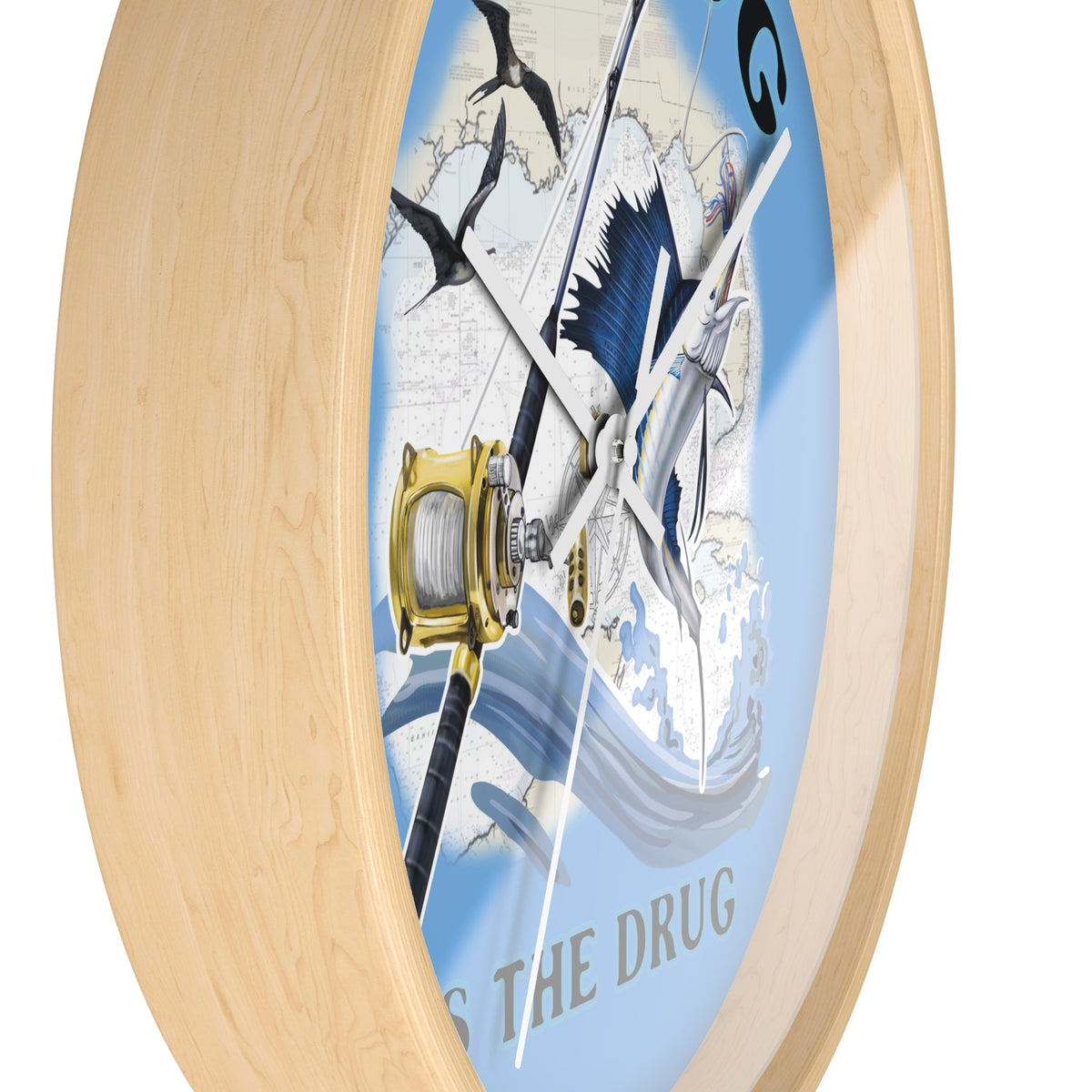 The Tug Is The Drug™ Nautical Wall Clock - Perfect Gift for Anglers - Get Tight Gear