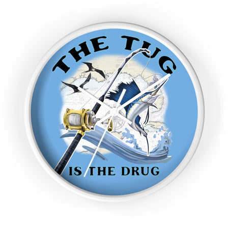 The Tug Is The Drug™ Nautical Wall Clock - Perfect Gift for Anglers - Get Tight Gear