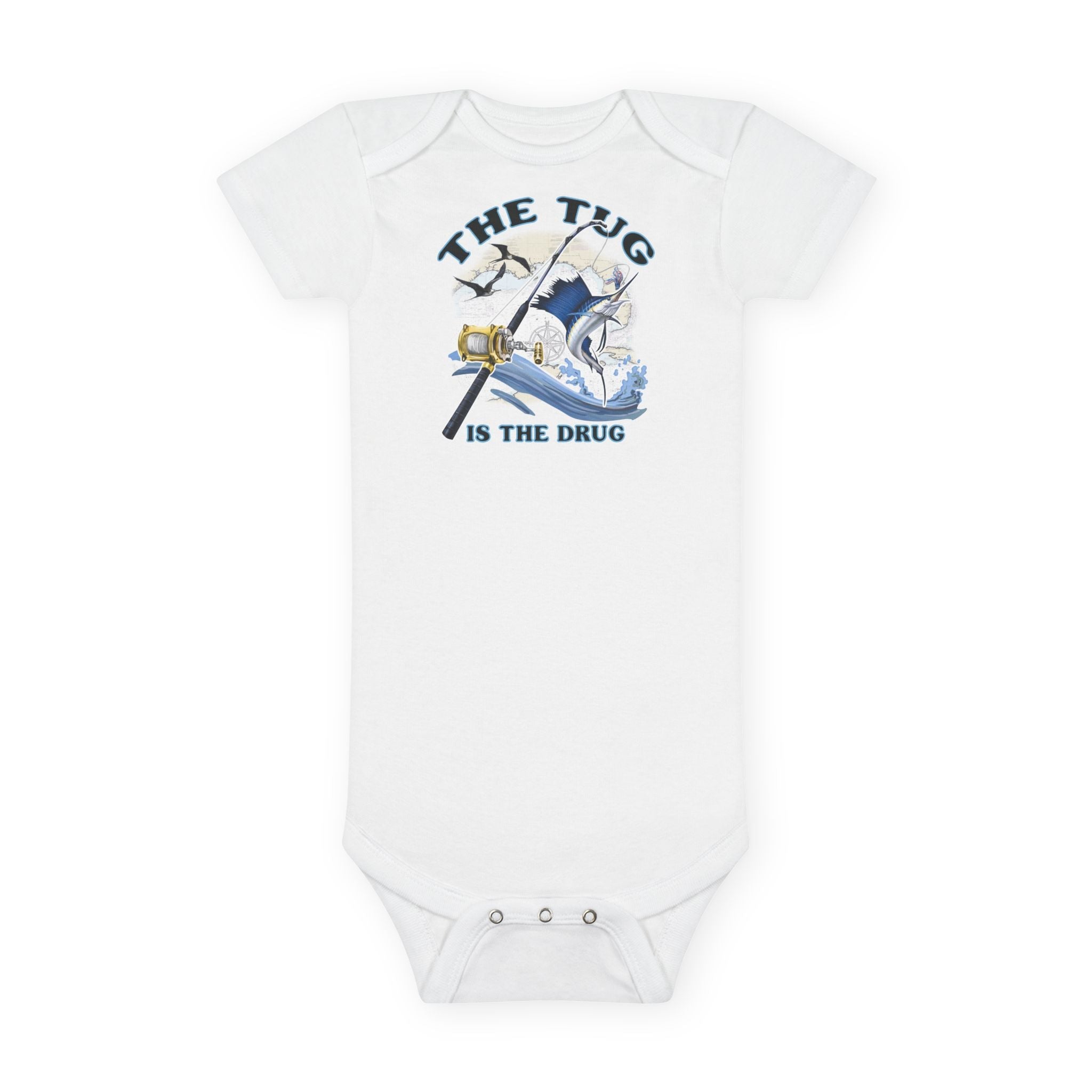 The Tug Is The Drug™ Organic Baby Bodysuit | Fun Baby Gift, Toddler Apparel, Seafood Lover Onesie, Baby Shower Present, Cute Infant Clothing - Get Tight Gear