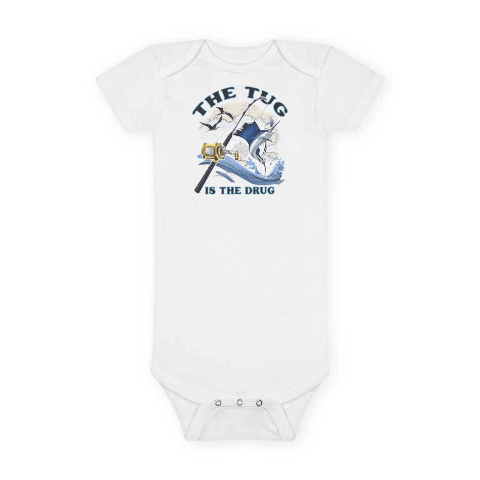The Tug Is The Drug™ Organic Baby Bodysuit | Fun Baby Gift, Toddler Apparel, Seafood Lover Onesie, Baby Shower Present, Cute Infant Clothing - Get Tight Gear