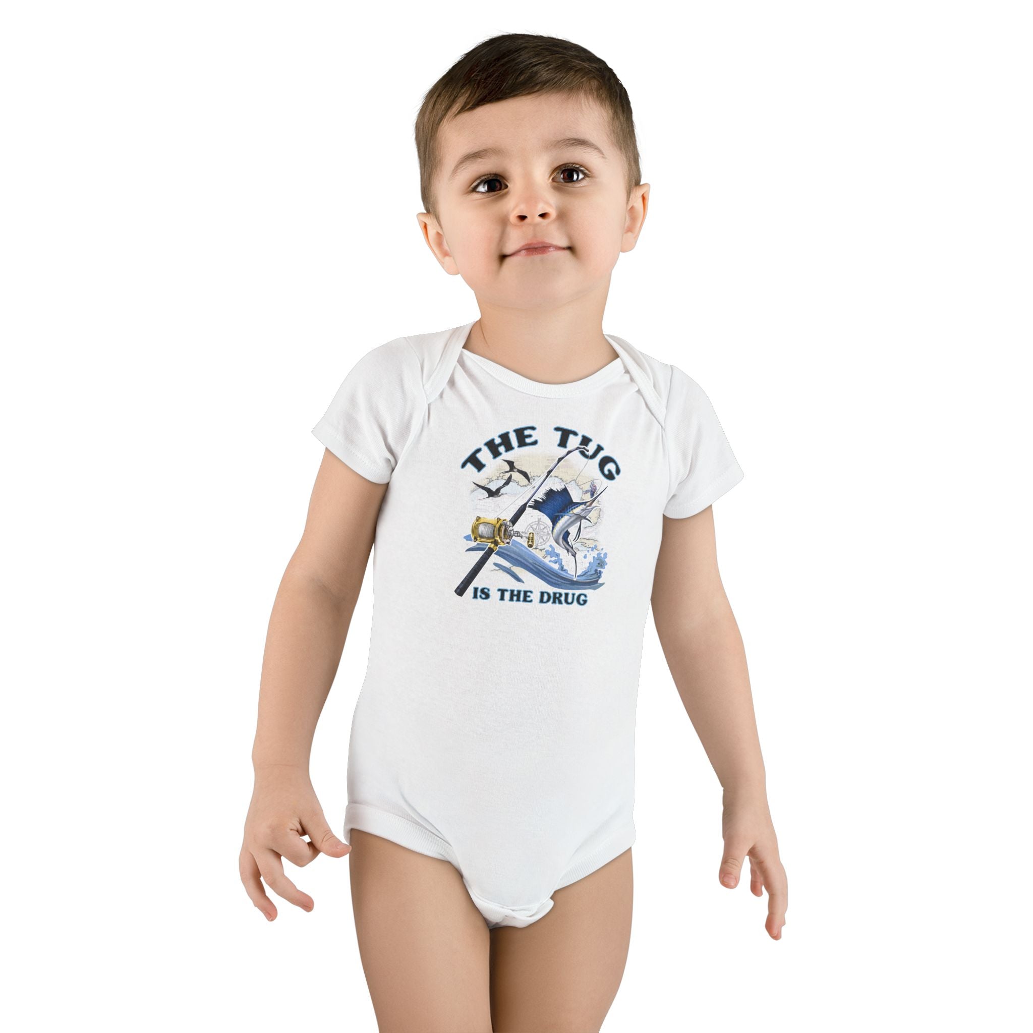 The Tug Is The Drug™ Organic Baby Bodysuit | Fun Baby Gift, Toddler Apparel, Seafood Lover Onesie, Baby Shower Present, Cute Infant Clothing - Get Tight Gear