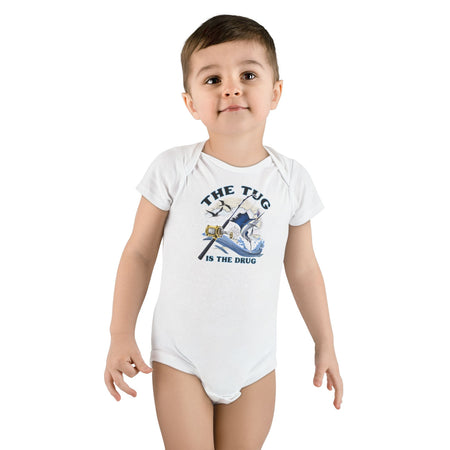 The Tug Is The Drug™ Organic Baby Bodysuit | Fun Baby Gift, Toddler Apparel, Seafood Lover Onesie, Baby Shower Present, Cute Infant Clothing - Get Tight Gear
