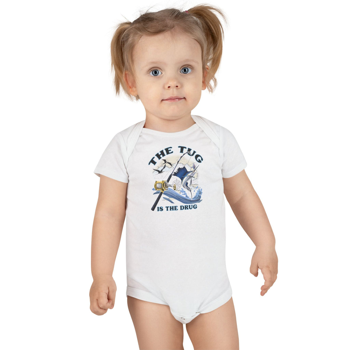 The Tug Is The Drug™ Organic Baby Bodysuit | Fun Baby Gift, Toddler Apparel, Seafood Lover Onesie, Baby Shower Present, Cute Infant Clothing - Get Tight Gear