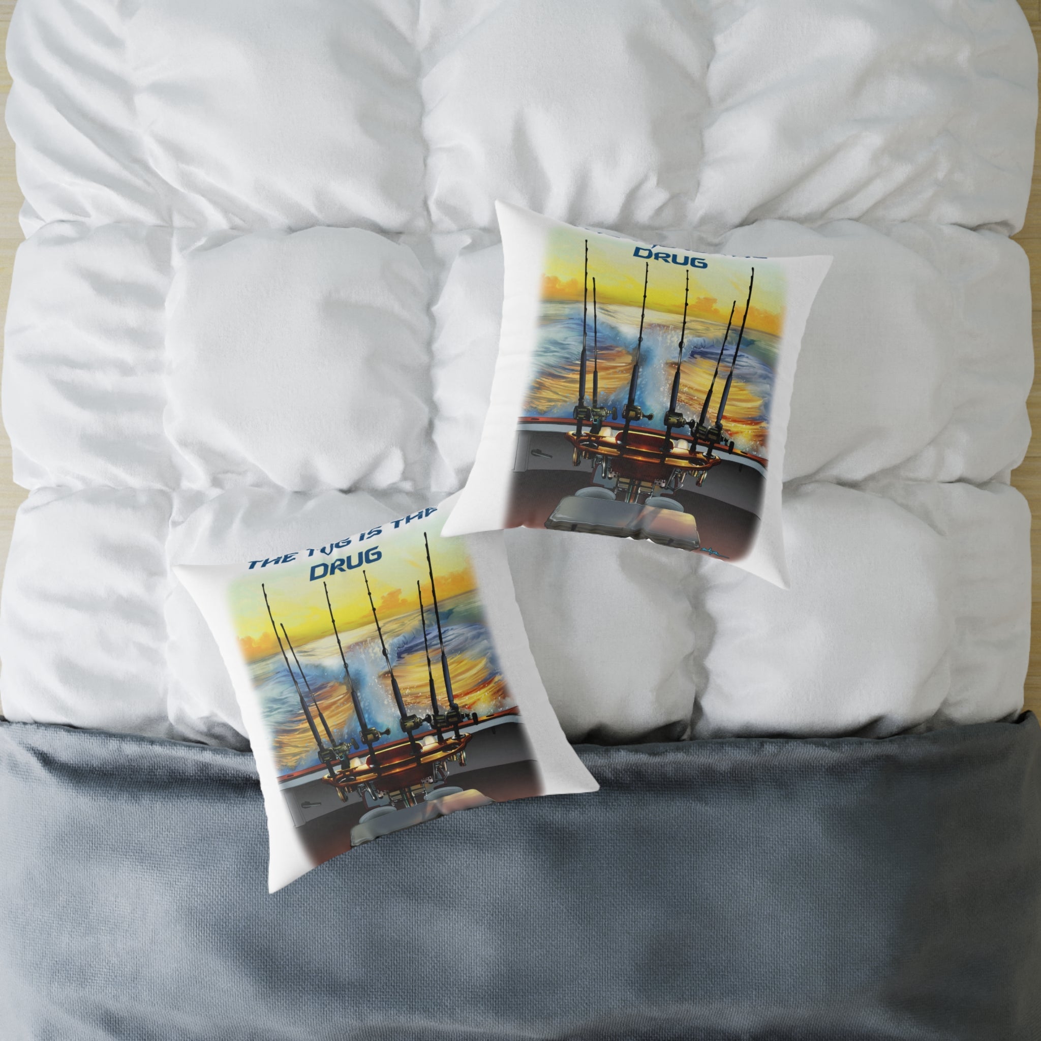 The Tug Is The Drug Square Poly Canvas Pillow - Get Tight Gear