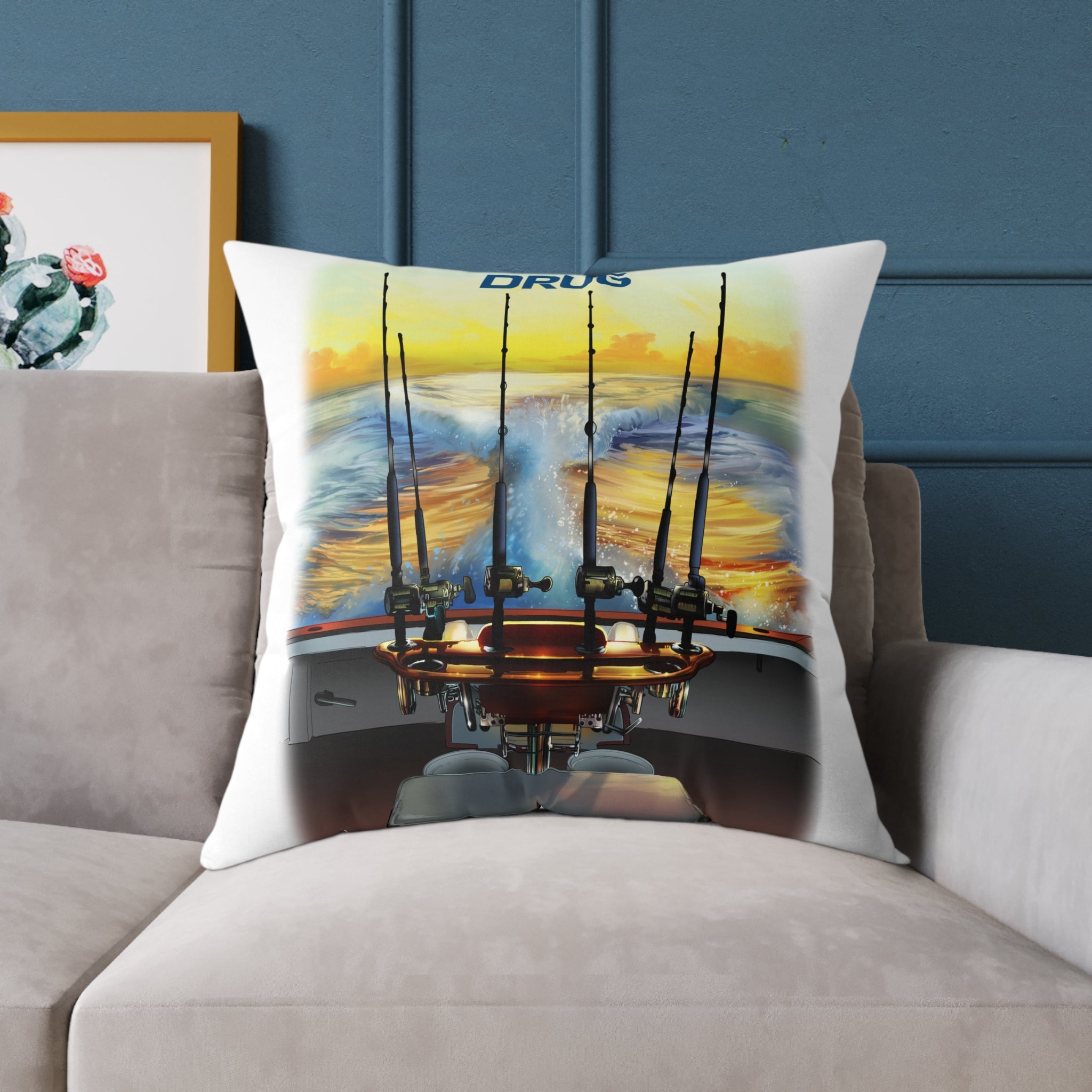 The Tug Is The Drug Square Poly Canvas Pillow - Get Tight Gear