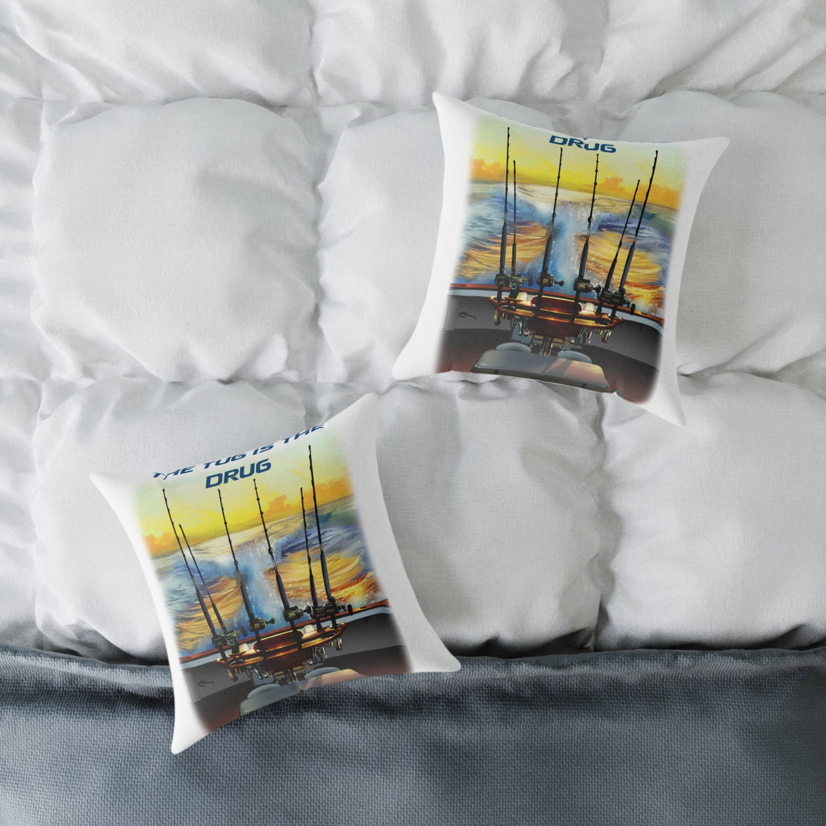The Tug Is The Drug Square Poly Canvas Pillow - Get Tight Gear