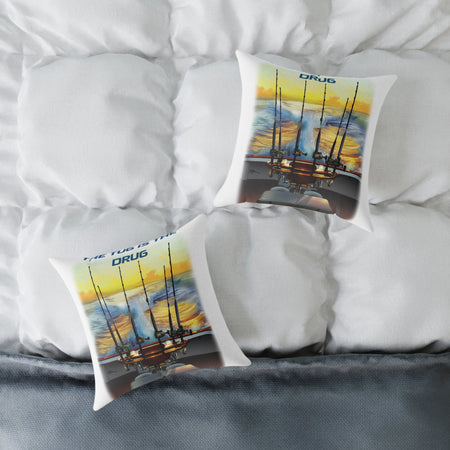 The Tug Is The Drug Square Poly Canvas Pillow - Get Tight Gear