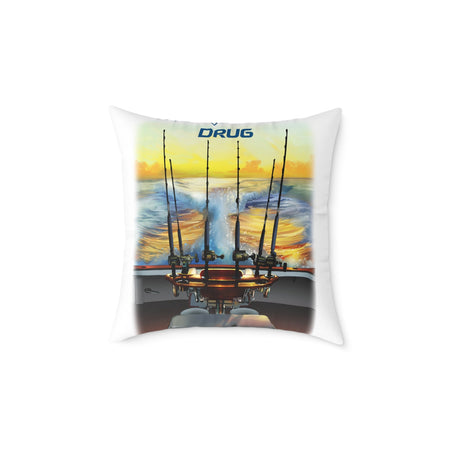 The Tug Is The Drug Square Poly Canvas Pillow - Get Tight Gear