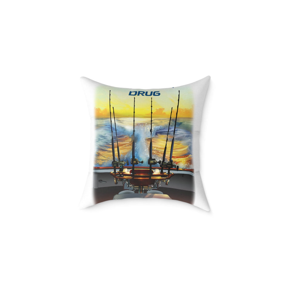 The Tug Is The Drug Square Poly Canvas Pillow - Get Tight Gear
