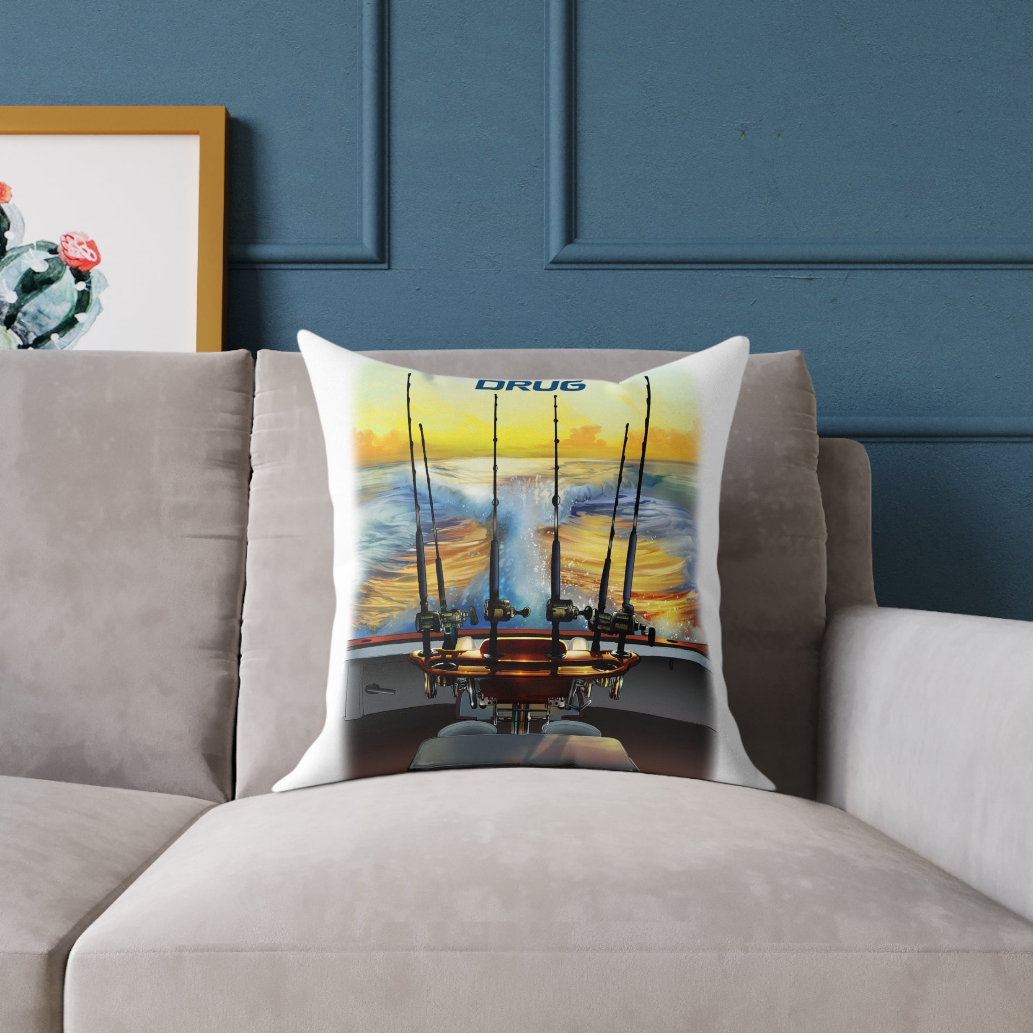 The Tug Is The Drug Square Poly Canvas Pillow - Get Tight Gear