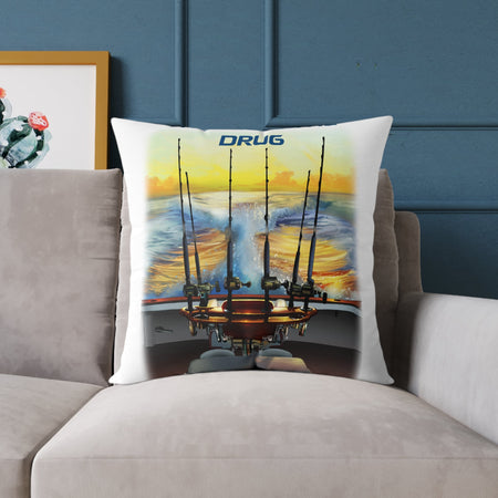 The Tug Is The Drug Square Poly Canvas Pillow - Get Tight Gear