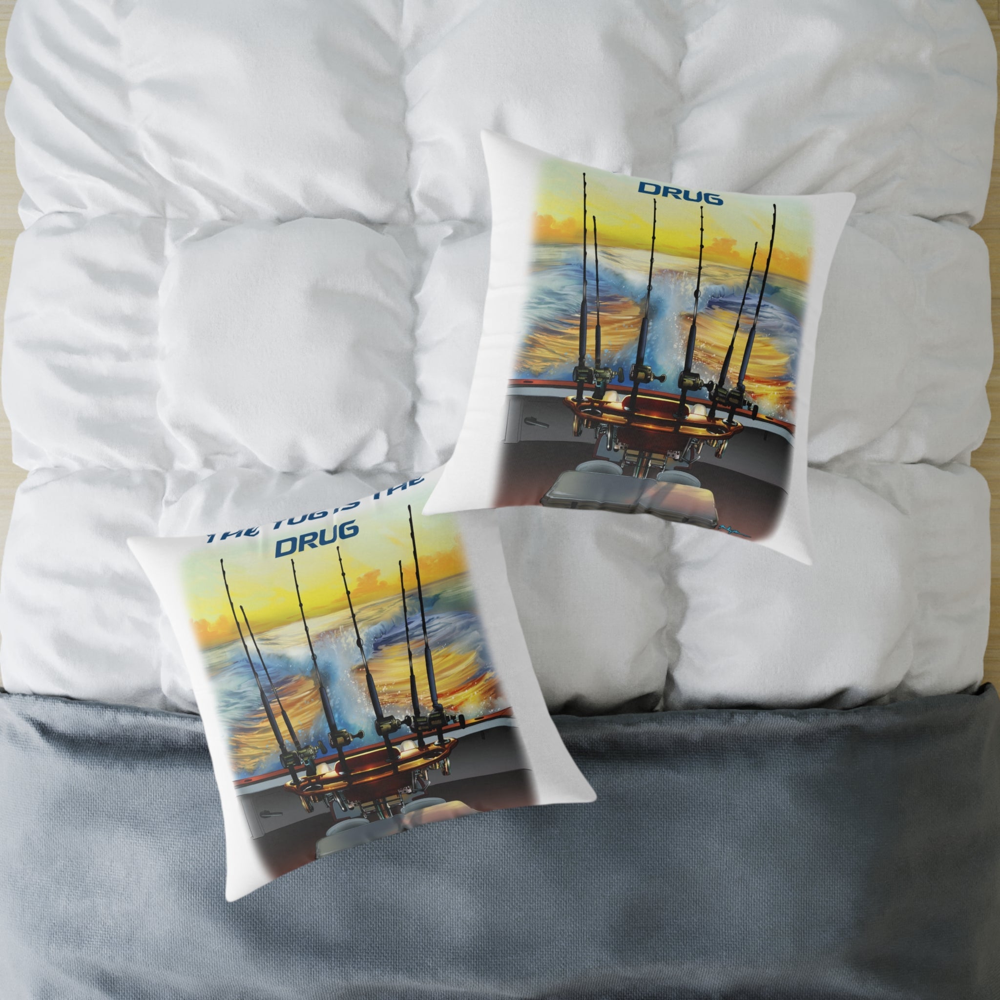 The Tug Is The Drug Square Poly Canvas Pillow - Get Tight Gear