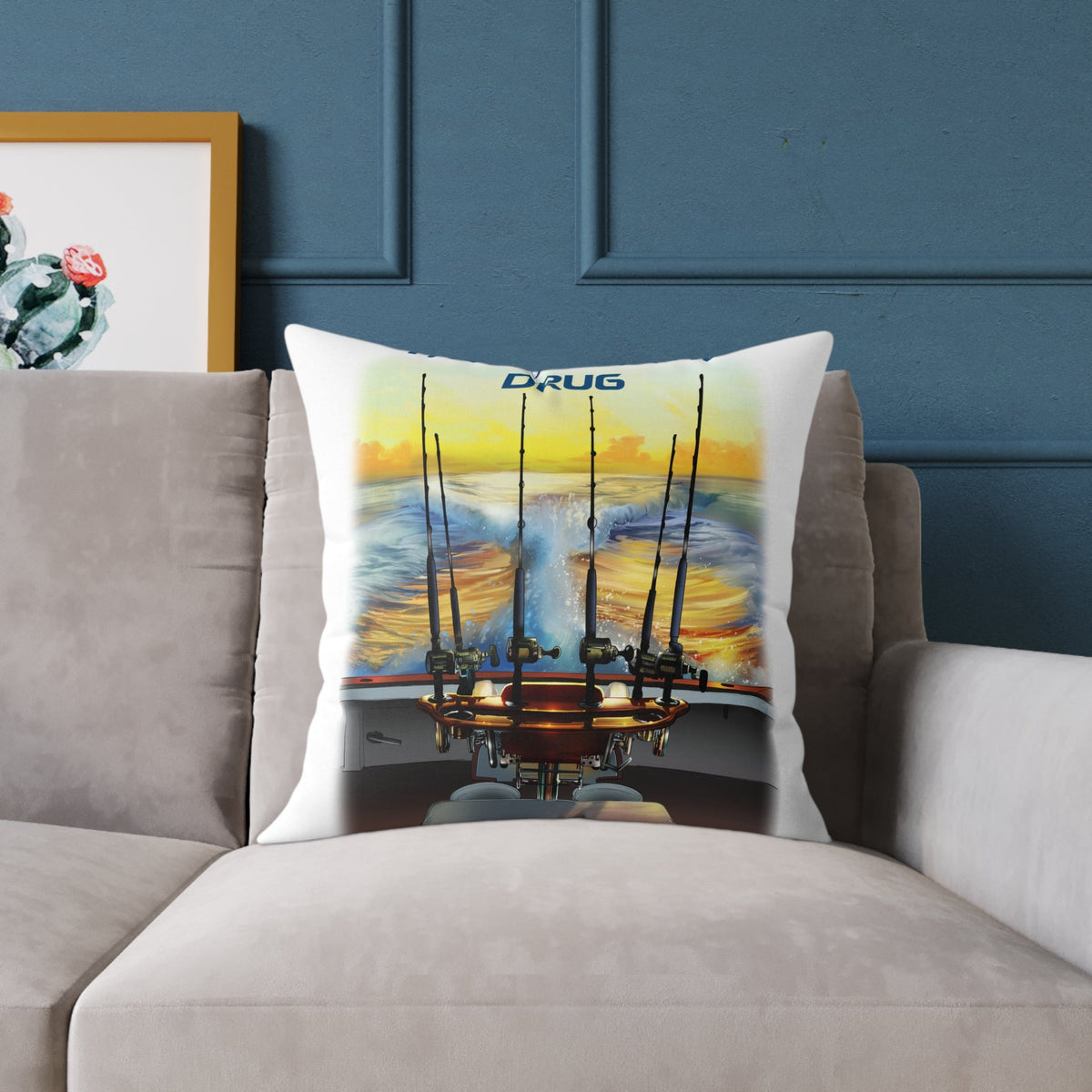 The Tug Is The Drug Square Poly Canvas Pillow - Get Tight Gear