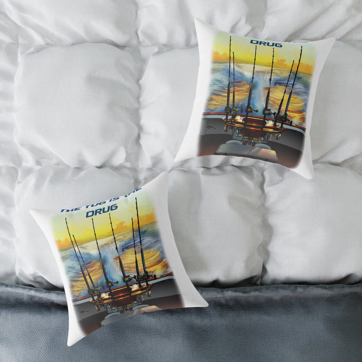 The Tug Is The Drug Square Poly Canvas Pillow - Get Tight Gear