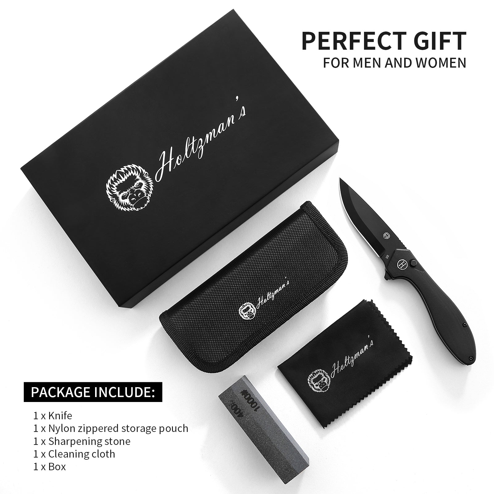 The Vector Folding Pocket Knife Giftset for Men and Women (Black) - Get Tight Gear