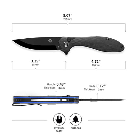 The Vector Folding Pocket Knife Giftset for Men and Women (Black) - Get Tight Gear