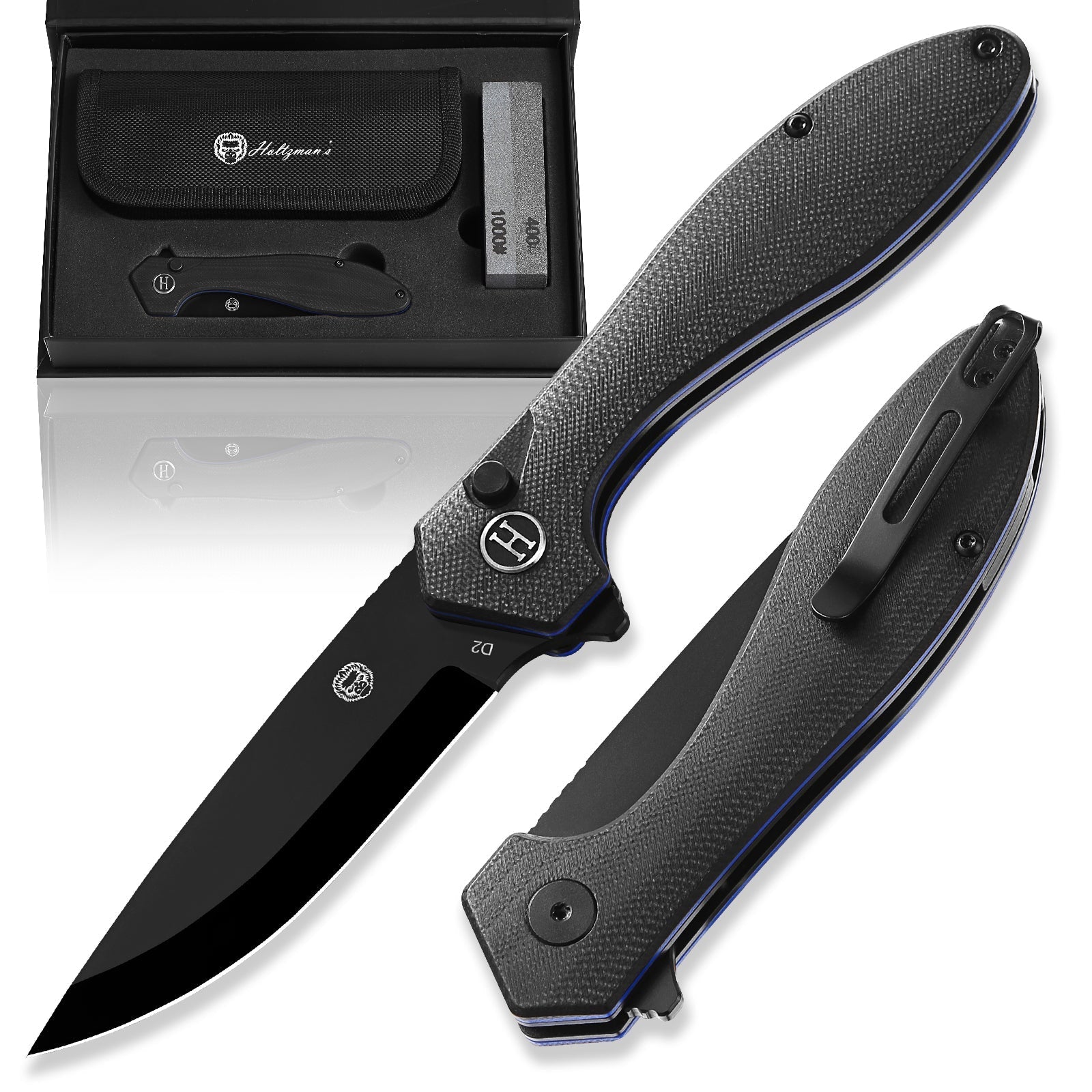 The Vector Folding Pocket Knife Giftset for Men and Women (Black) - Get Tight Gear