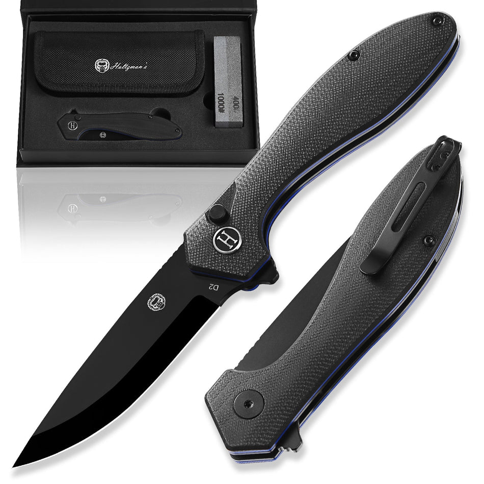 The Vector Folding Pocket Knife Giftset for Men and Women (Black) - Get Tight Gear