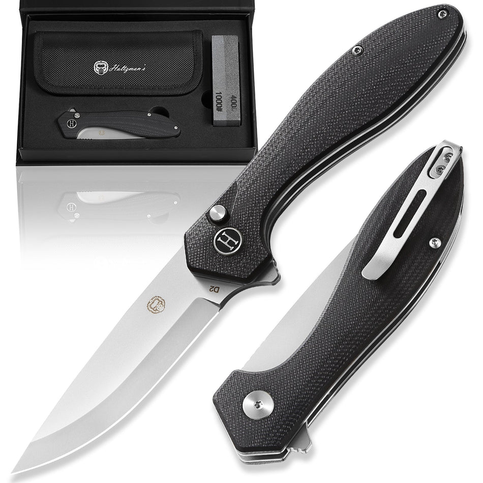 The Vector Folding Pocket Knife Giftset for Men and Women (Black and Silver) - Get Tight Gear