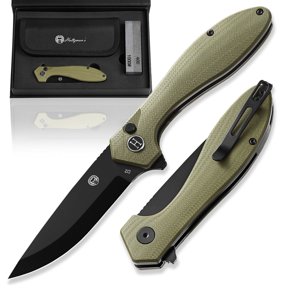 The Vector Folding Pocket Knife Giftset for Men and Women (Green and Black) - Get Tight Gear