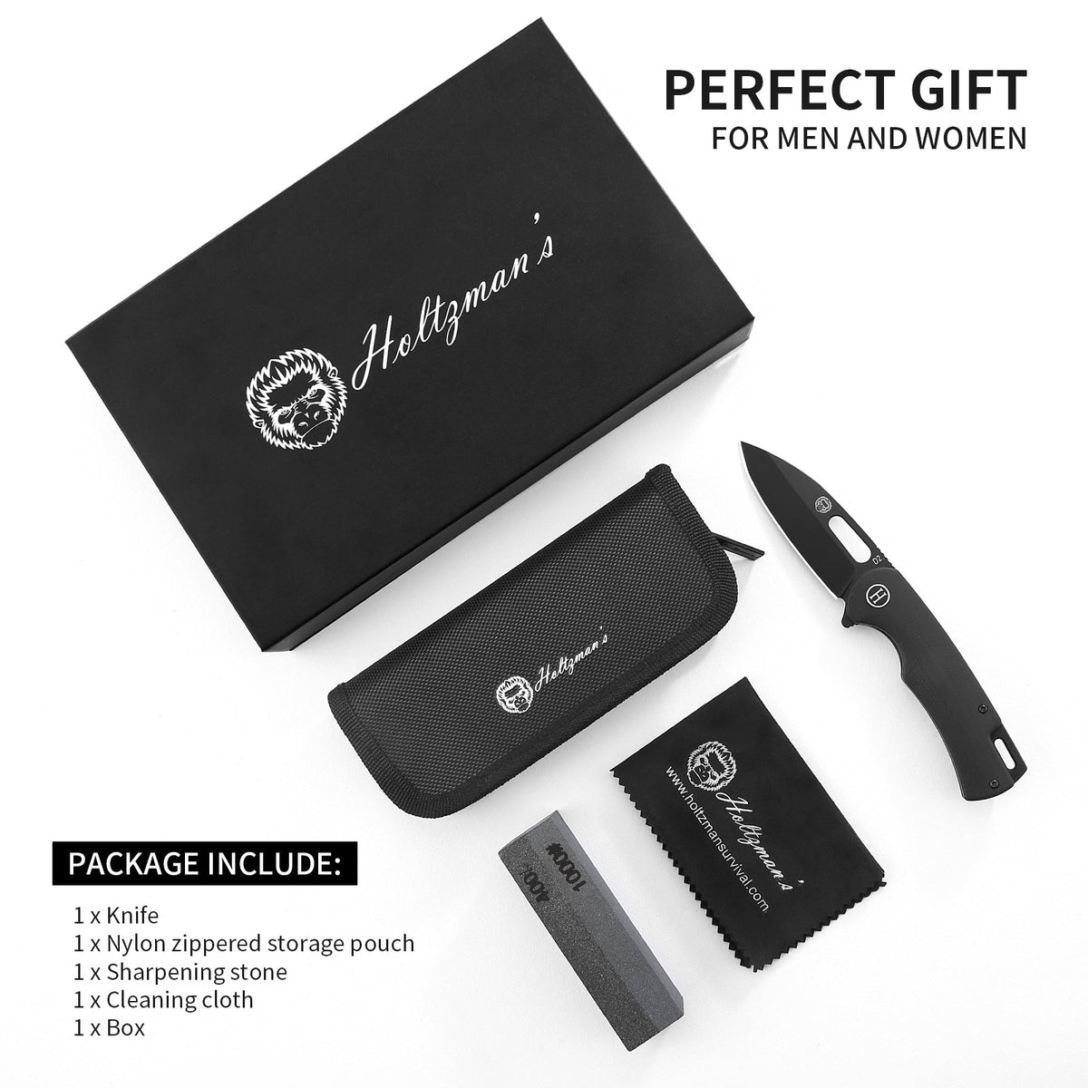 The Venture Point Folding Pocket Knife Giftset for Men and Women (Black and Blue) - Get Tight Gear