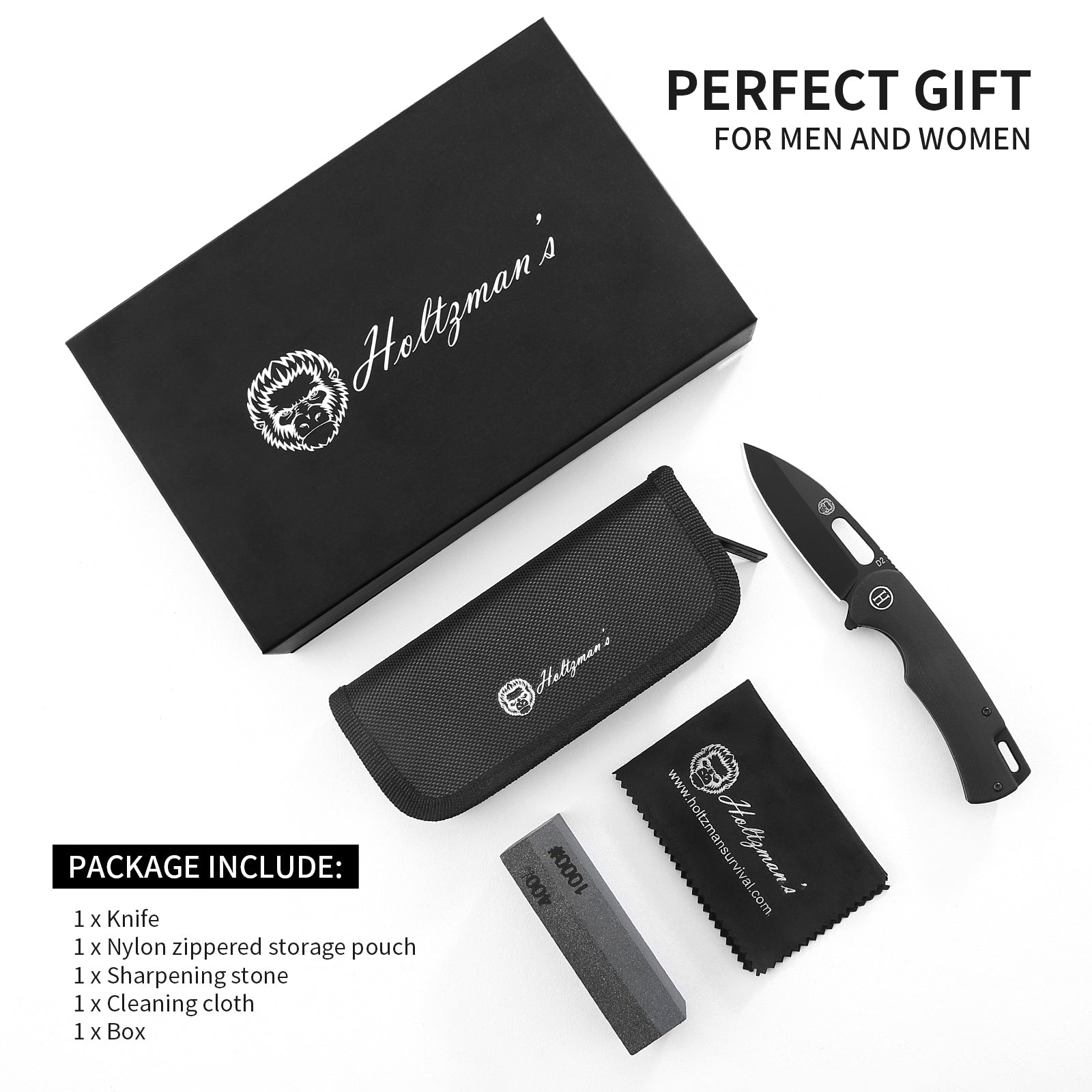 The Venture Point Folding Pocket Knife Giftset for Men and Women (Black and Blue) - Get Tight Gear