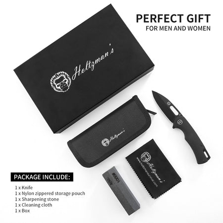 The Venture Point Folding Pocket Knife Giftset for Men and Women (Black and Blue) - Get Tight Gear